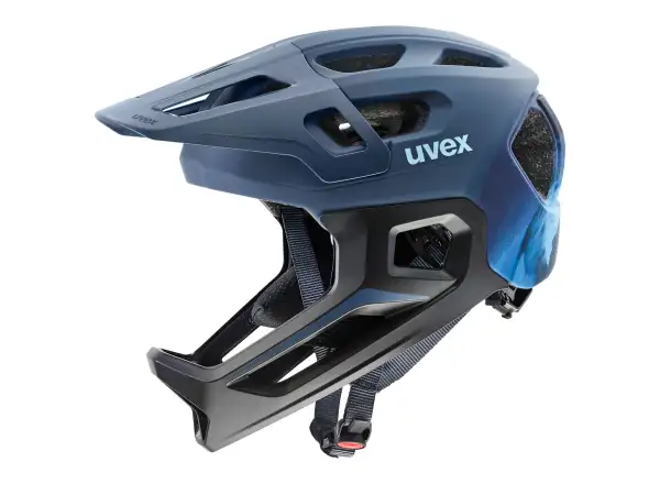 Uvex React JR kask MTB fullface Dusk blue matt