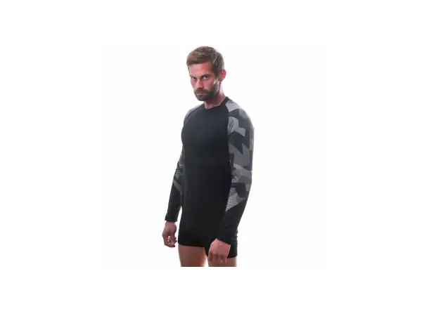 Sensor Merino Impress męska bielizna termoaktywna długi rękaw czarna/Camo