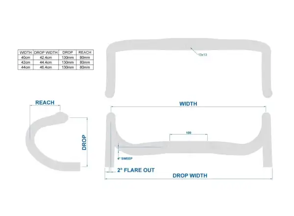Ritchey Superlogic Evo Curve Internal Routing UD Matte 40 kierownica