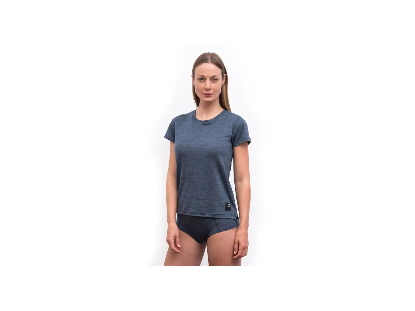 Sensor Merino Lite damski funkcyjny T-shirt krótki rękaw Mottled Blue
