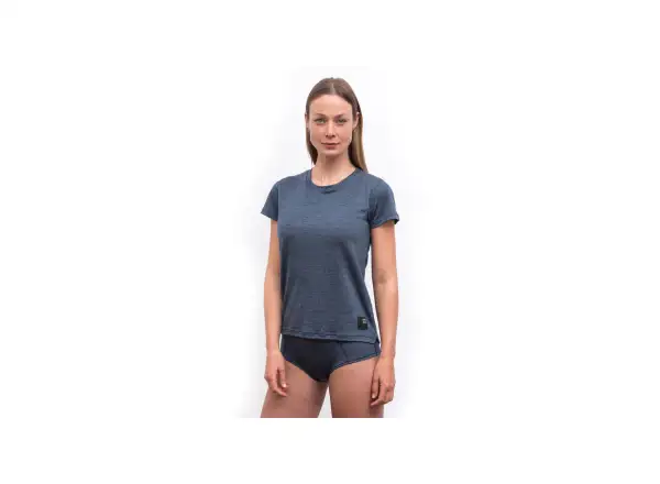 Sensor Merino Lite damski funkcyjny T-shirt krótki rękaw Mottled Blue