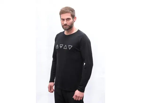 Sensor Merino Blend Elements męska koszulka długi rękaw czarna