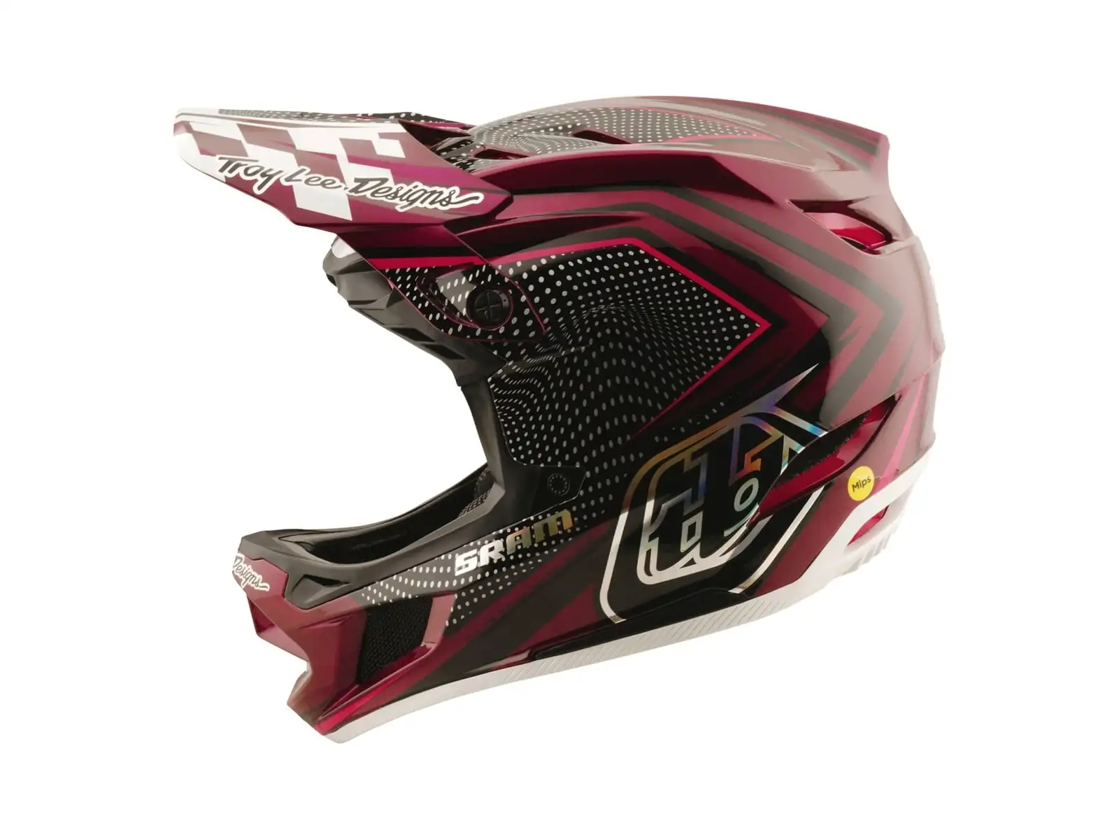 Troy Lee Dsigns x SRAM D4 Carbon kask Radioscape Black/Berry