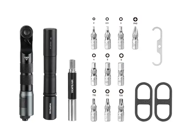 Topeak Ratchet'n Roll Pro zestaw narzędzi z grzechotką 17 funkcji czarna