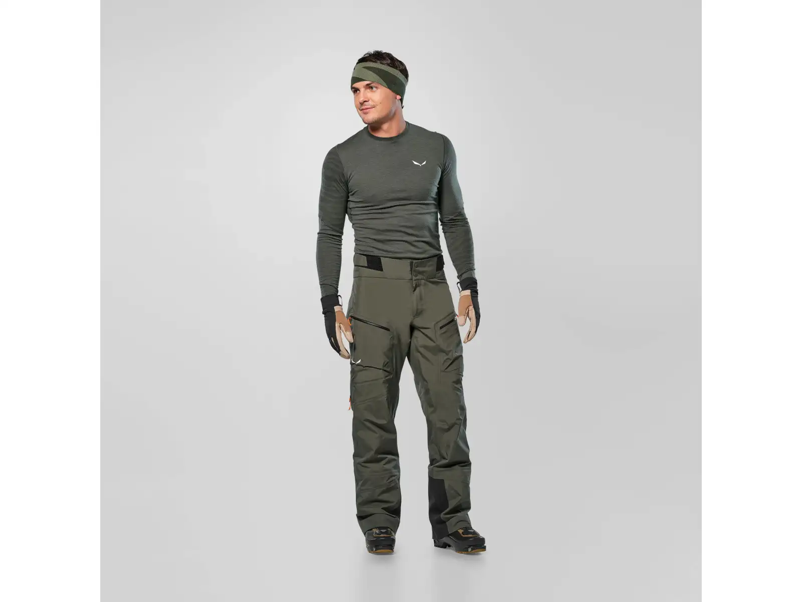 Salewa Sella 3L Powertex męskie spodnie Dark Olive