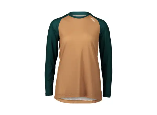 POC Pure damski MTB koszulka z długim rękawem Moldanite Green/Aragonite Brown