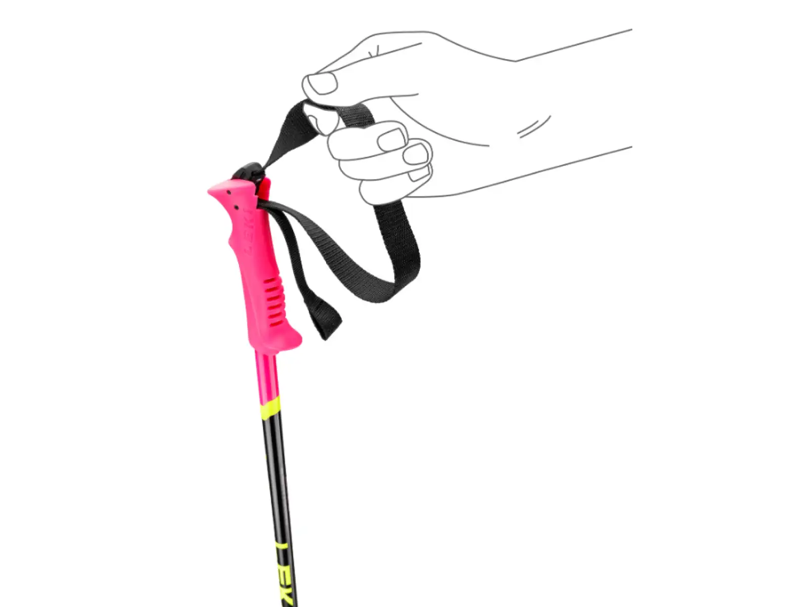Leki Racing Kids dziecięce kijki zjazdowe Neon Pink/Black/Neon Yellow