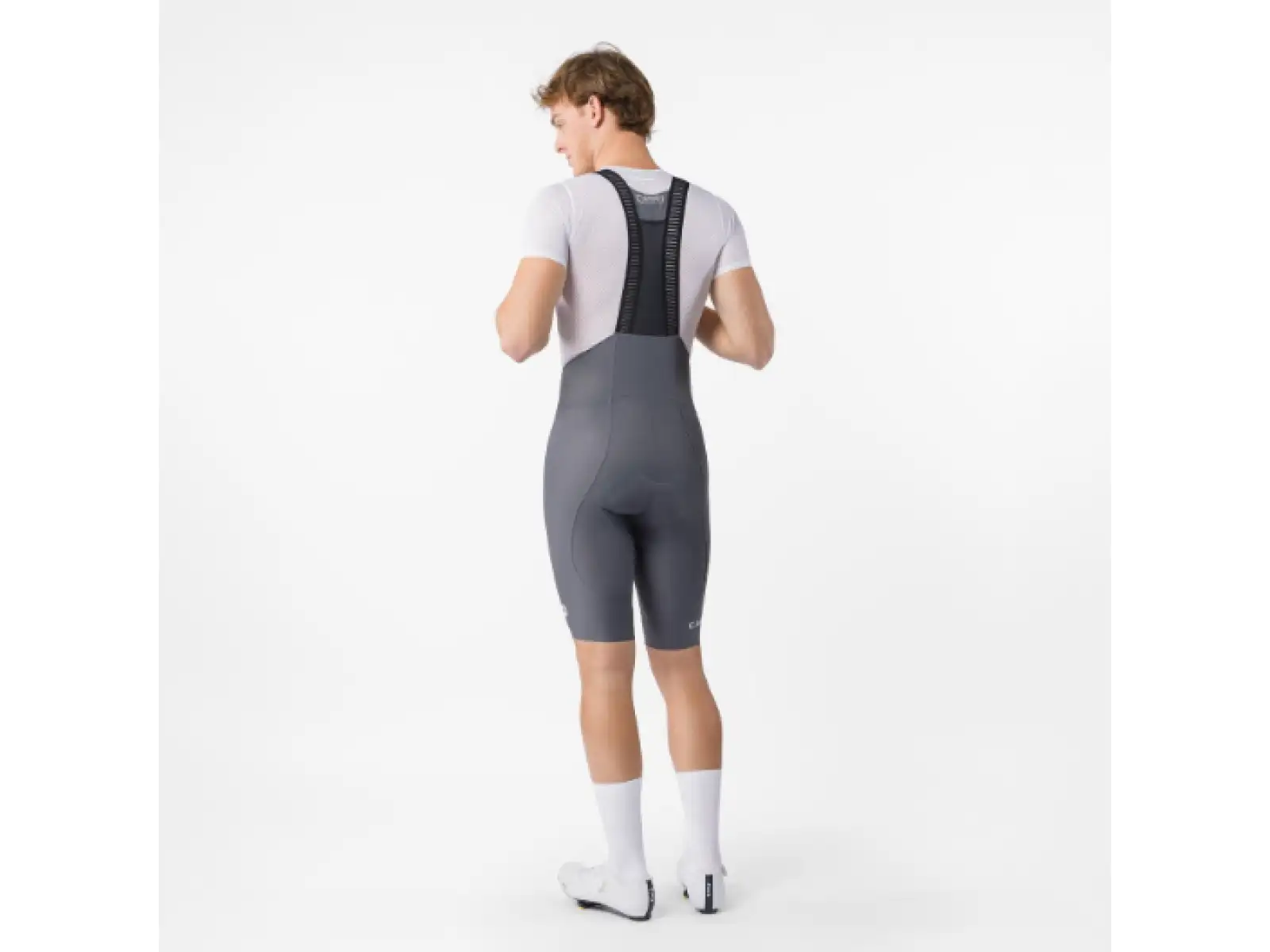 Castelli Espresso 2 męskie spodenki z wkładką i szelkami Smoky Gray