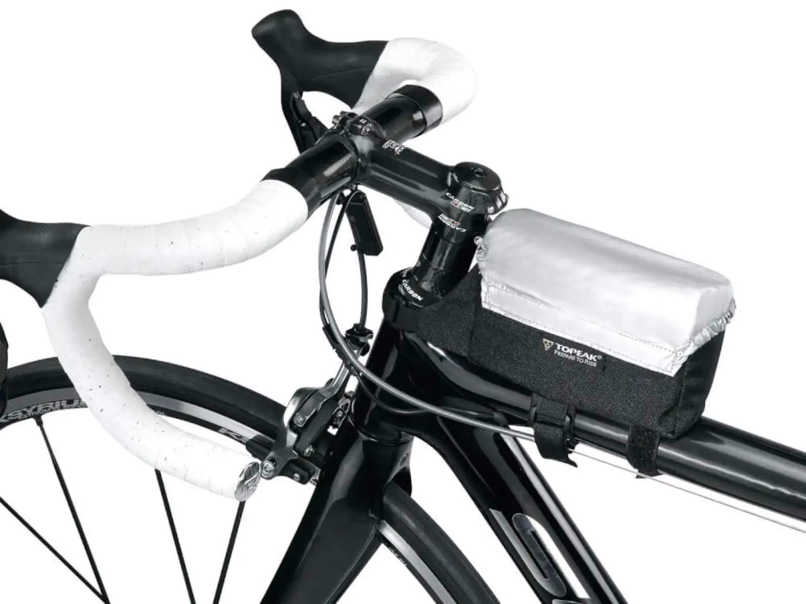 Topeak Tribag torba na ramę 0,6 l czarna, rozm. M + pokrowiec przeciwdeszczowy