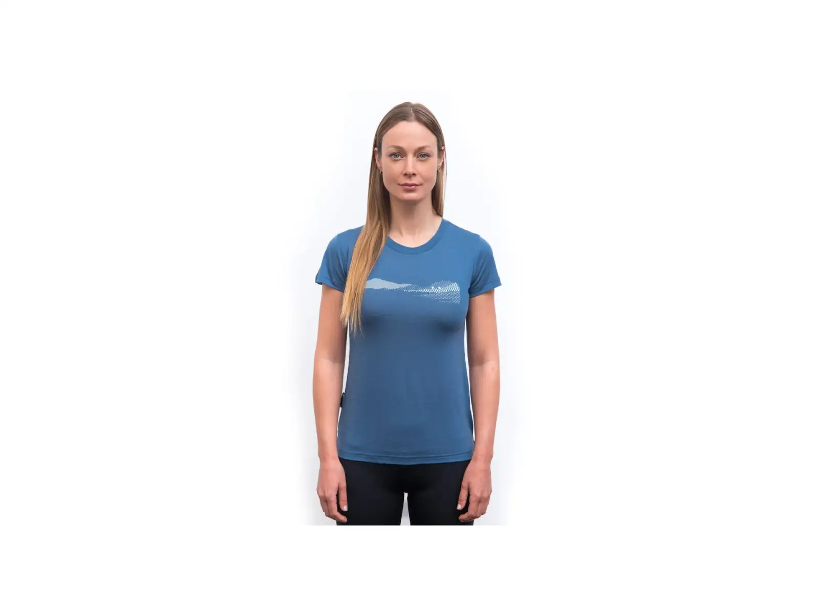 Sensor Merino Air Hills damska koszulka krótki rękaw Riviera Blue