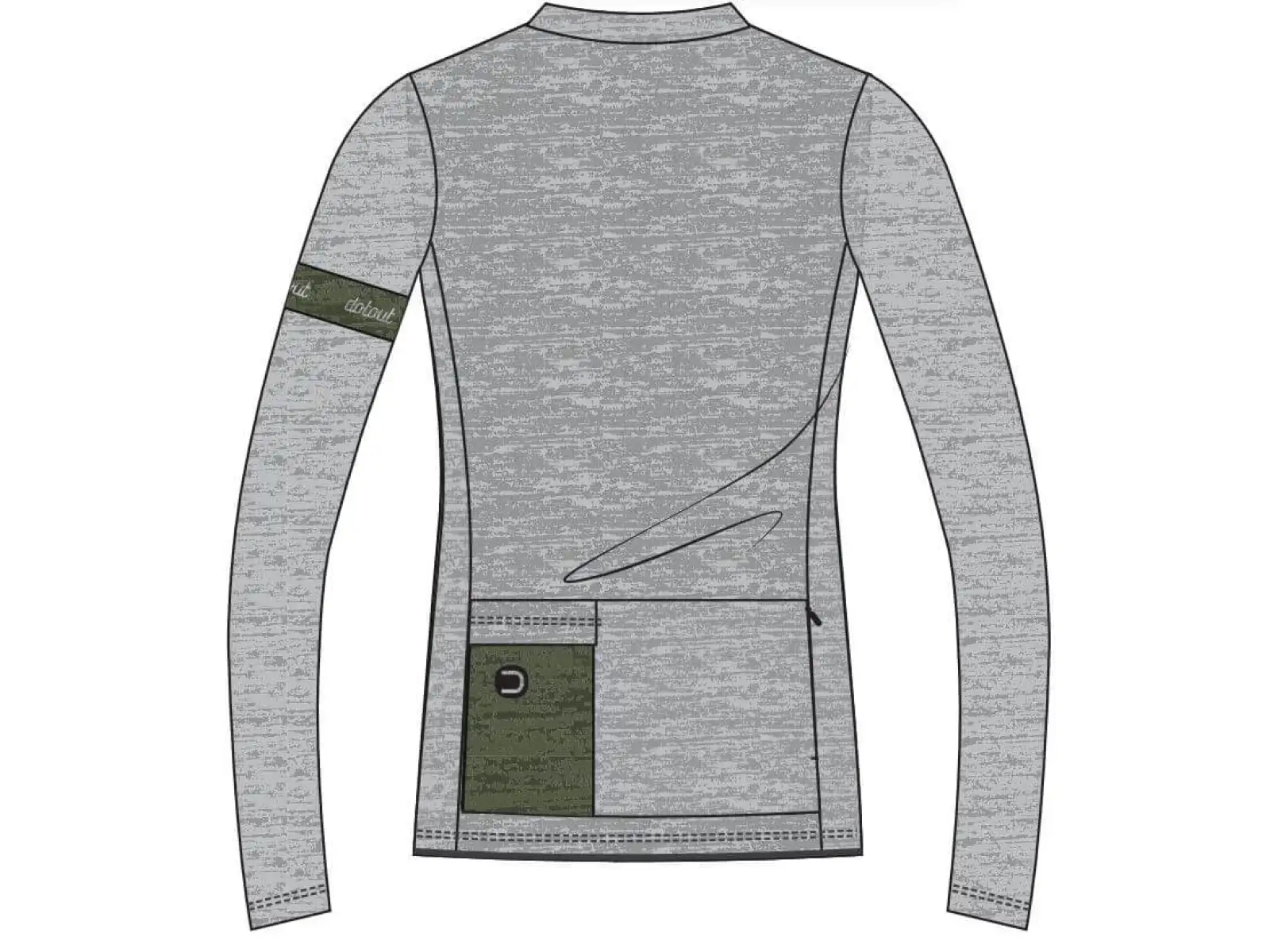 Dotout Glory damska koszulka z dlugim rekawem Green/Melange Light Grey