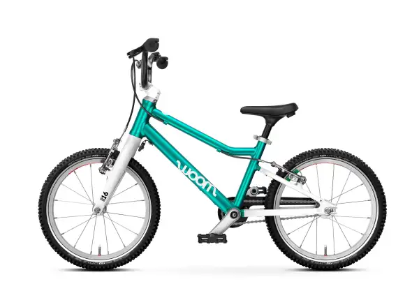 Woom GO 3 Automagic rower dziecięcy 16" Metallic Turquoise