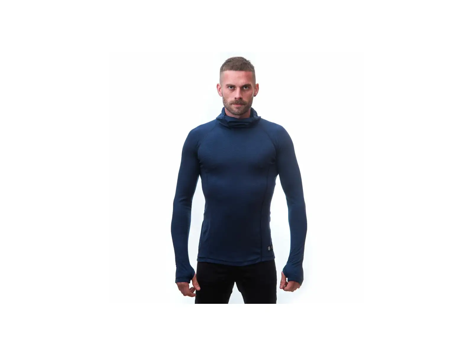 Sensor Merino DF męska koszulka z długim rękawem z kapturem Deep Blue