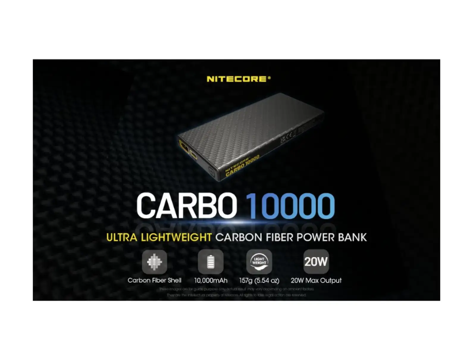Nitecore wydajny Powerbank CARBO 10000, USB-C, 10000 mAh