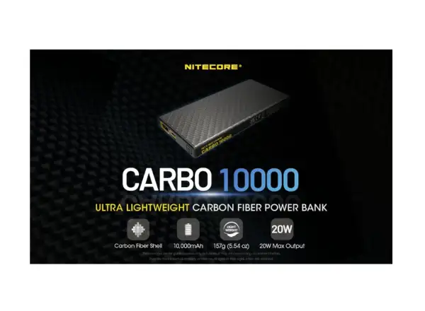 Nitecore wydajny Powerbank CARBO 10000, USB-C, 10000 mAh