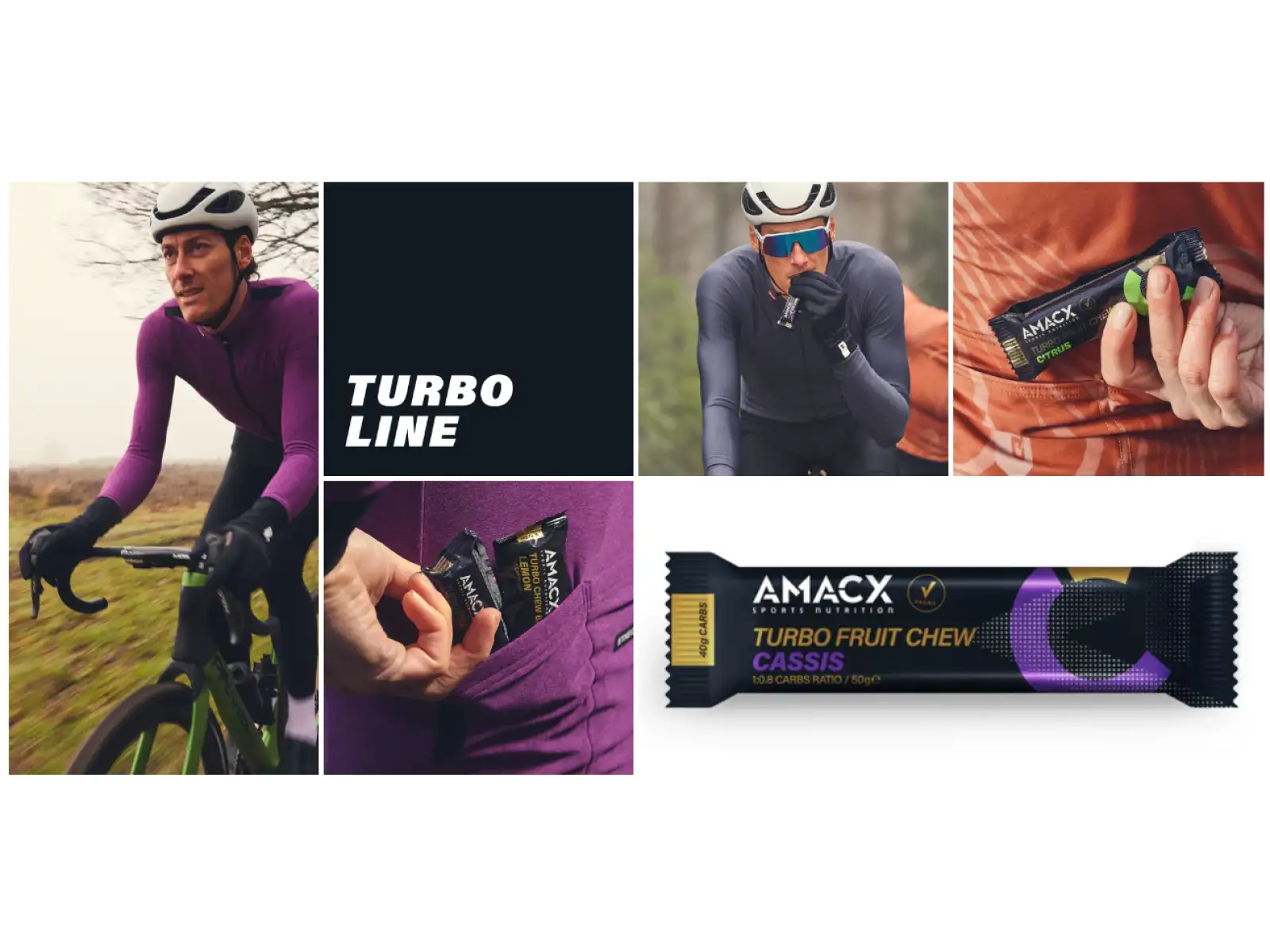 Amacx Turbo Fruit Chew baton energetyczny 50 g Cassis