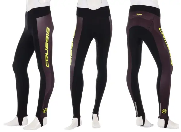 Crussis męskie spodnie z szelkami i wkładką czarna/żółta