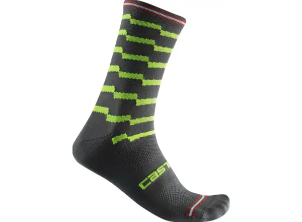 Castelli Unlimited 18 wysokie skarpety Dark Grey/Lime