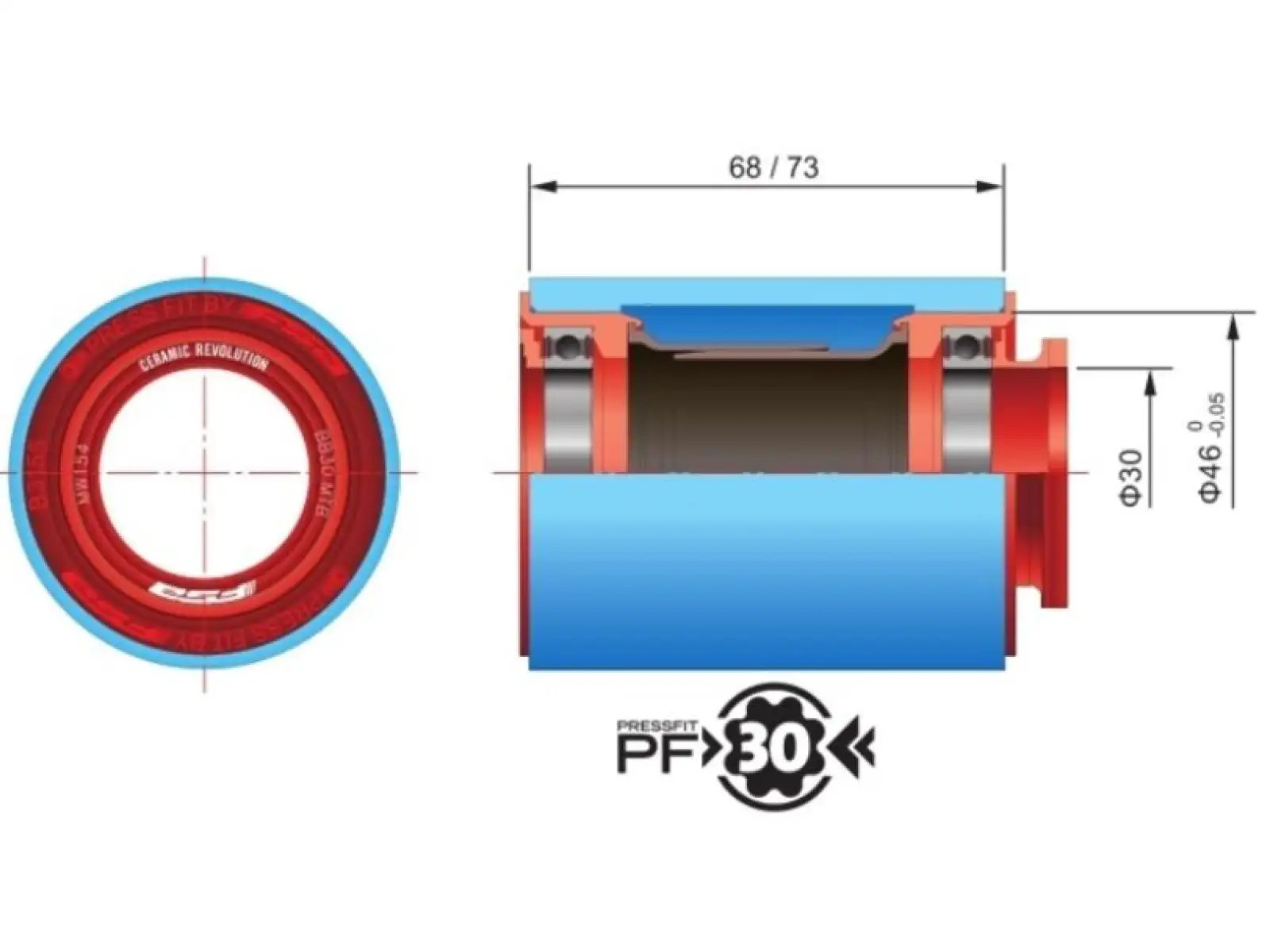 FSA BB-PF7000 Press Fit miski suportu BB46 MTB