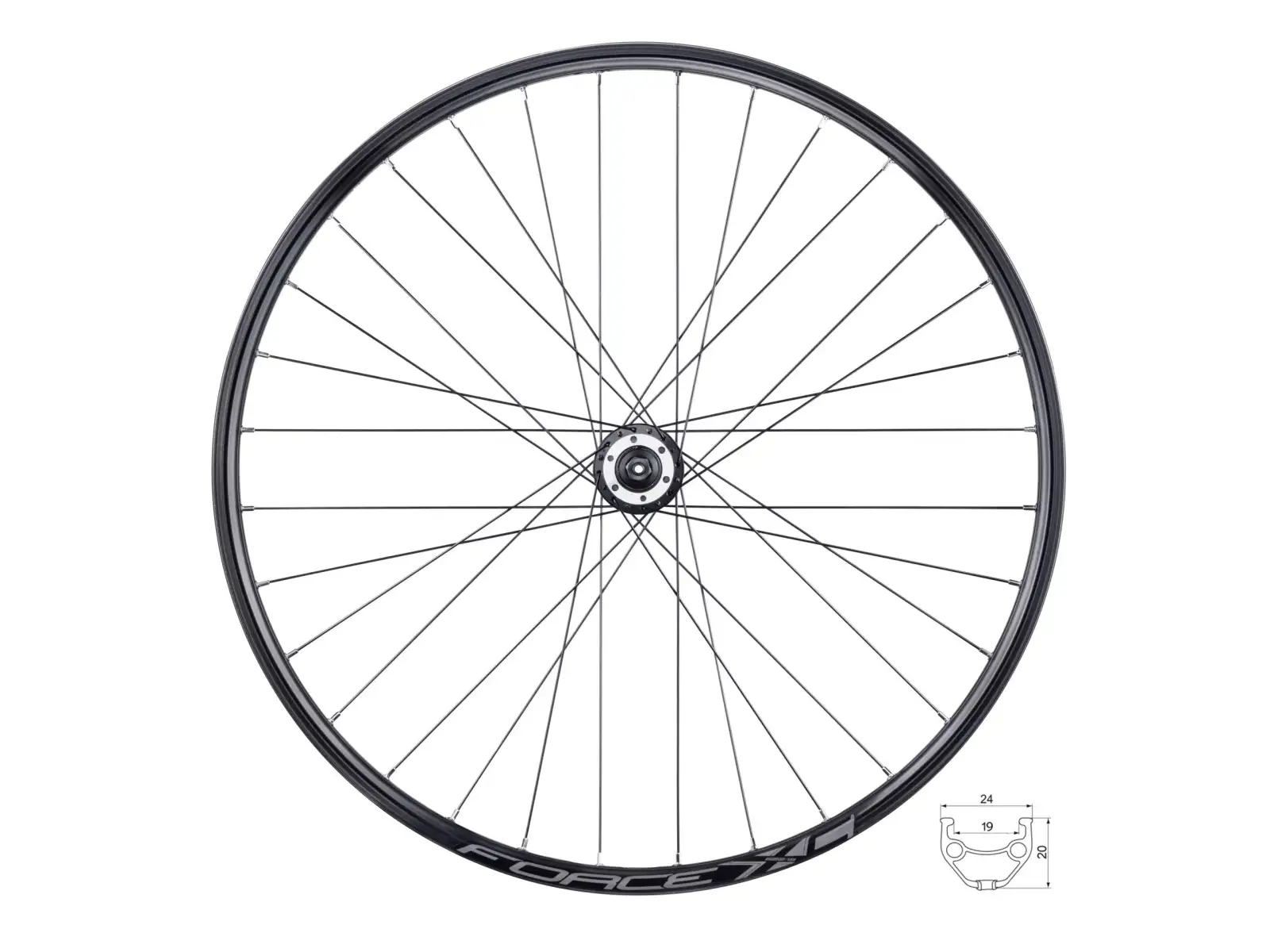 Force XC Disc 29 przednie koło zaplecione piasta Force F804332