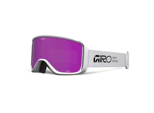 Giro Sagen damskie gogle narciarskie White Stacked-Amber Pink/Yellow (2 szyby)