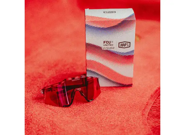 100% Speedcraft okulary FDJ Gloss Translucent Red/Blue/HiPER Fire Red Mirror Lens