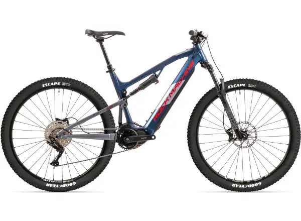 Rock Machine eBlizzard 30 S w pełni amortyzowany rower elektryczny Navy/Red/Grey