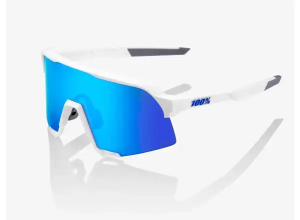 100% S3 okulary Matte White/HiPER Blue Multilayer Mirror