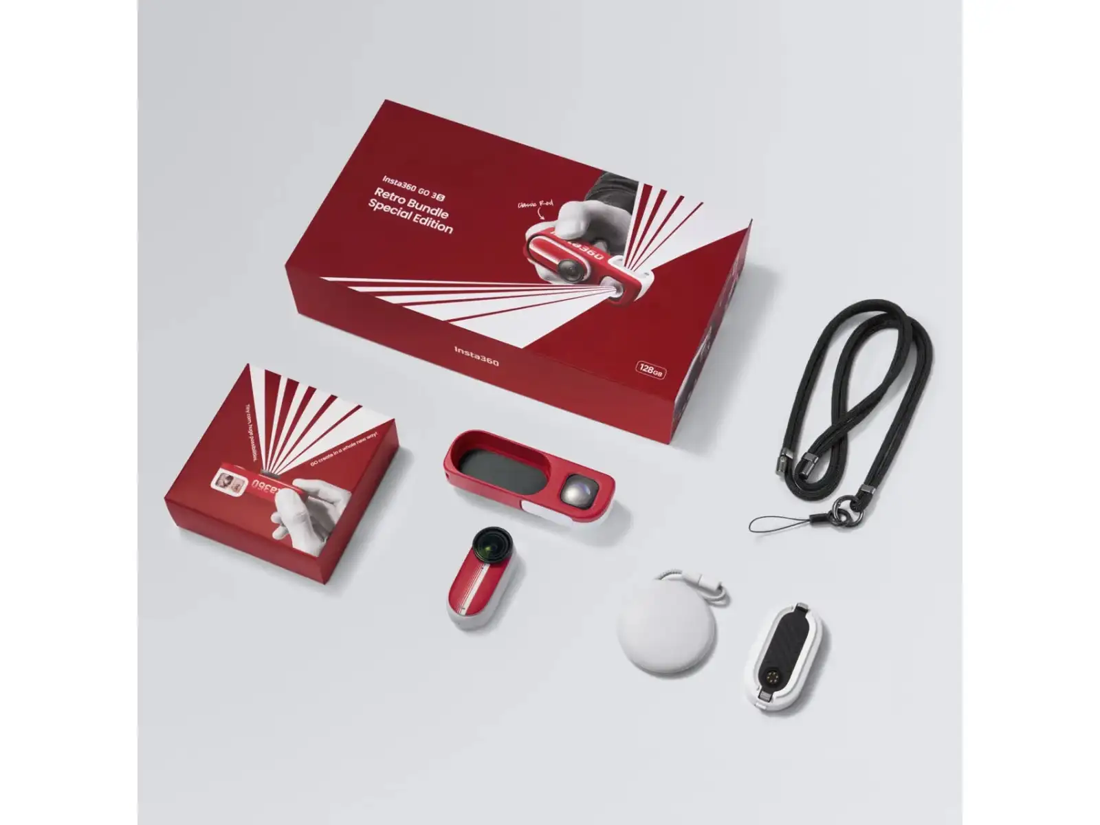 Insta360 GO 3S kamera Retro bundle 64 GB edycja specjalna czerwona