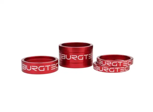 Burgtec Spacer Kit zestaw podkładek pod mostek 5/5/10/20 mm czerwona