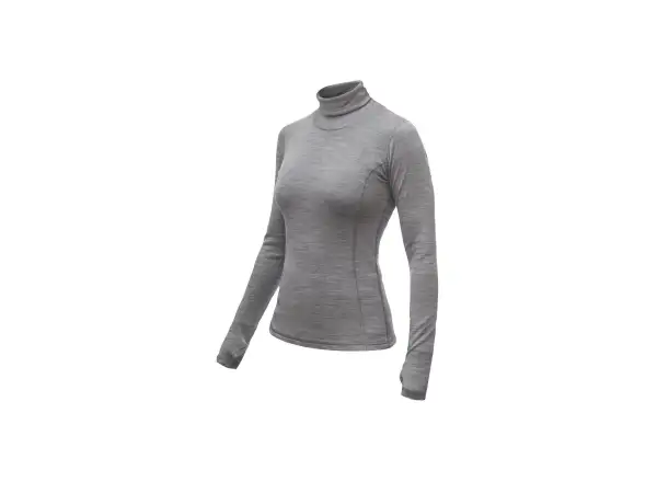 Sensor Merino Bold Roll Neck damskie koszulka długi rękaw Cool Gray