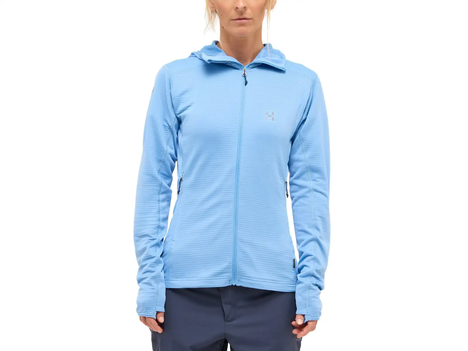 Haglöfs L.I.M Mid Multi Hood damska bluza z kapturem jasno niebieska