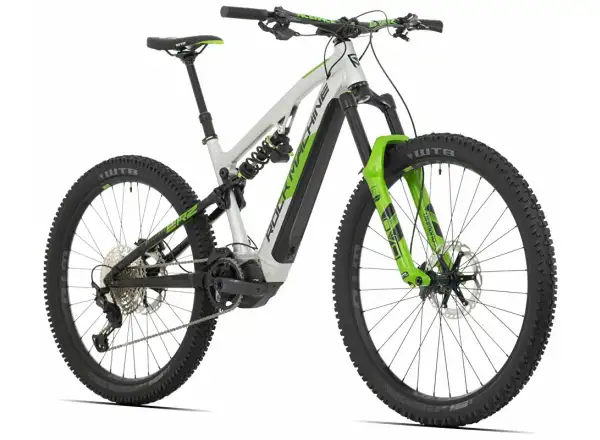 Rock Machine Blizzard INT e90-297 Gloss Silver/Black/Green rower elektryczny z pełnym zawieszeniem