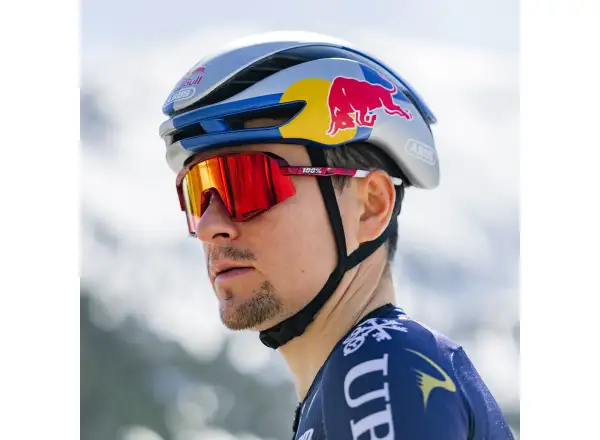 100% Slendale Pidcock Le okulary rowerowe Gloss Red Holographic HiPER Red Mirror Lens