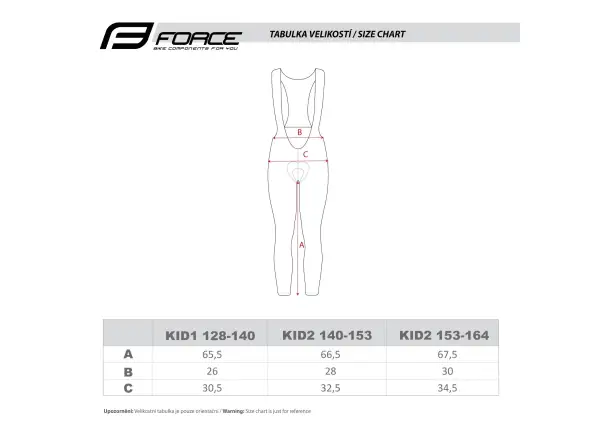 Force Reflex Line Kid spodnie dziecięce z wkładką i szelkami