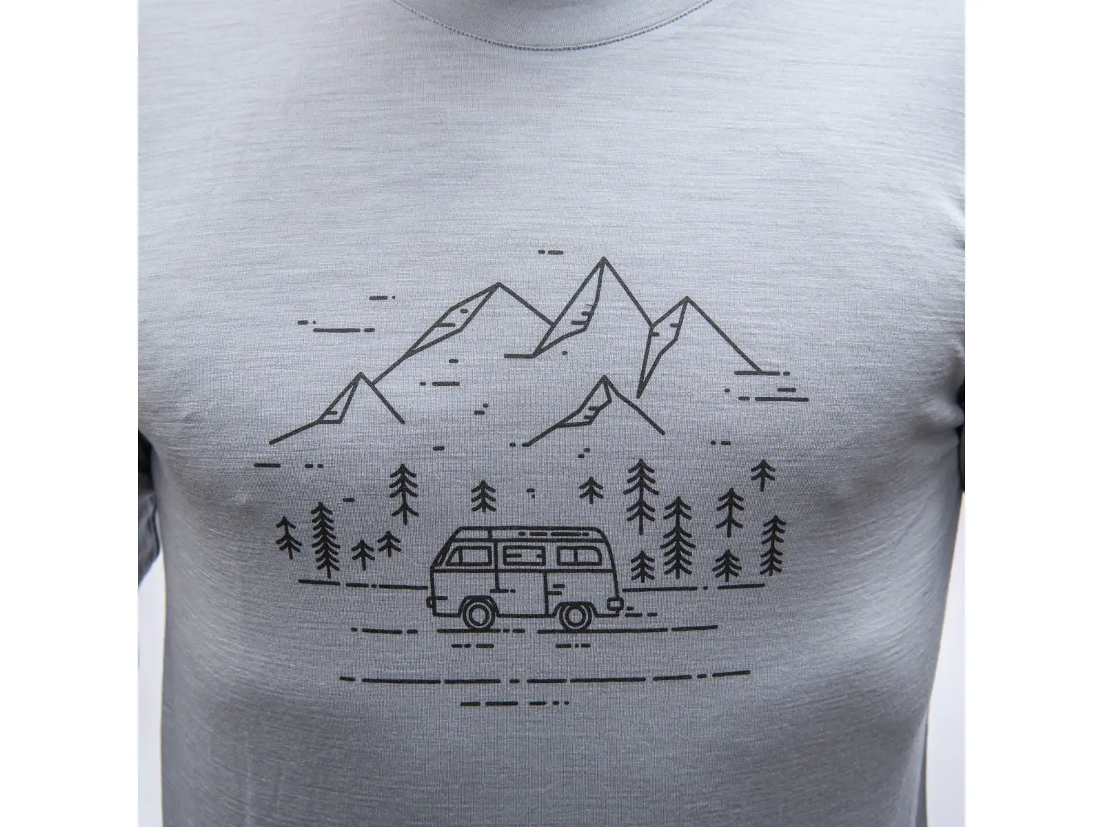Sensor Merino Active Van Life męska koszulka dl.rękaw szara