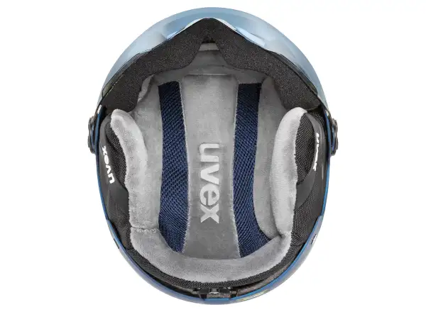 Uvex Rocket Jr Visor kask narciarski blue matt