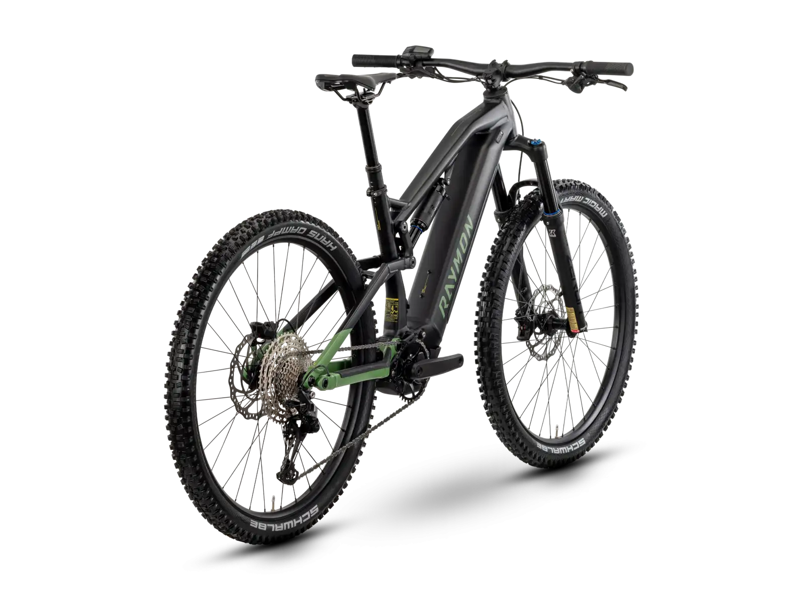 Raymon Trailray 150 w pełni amortyzowany rower elektryczny black/resedagreen/citron