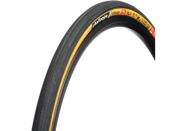 Challenge Strada TLR Pro 28" szosowa opona kevlar Black/Tan
