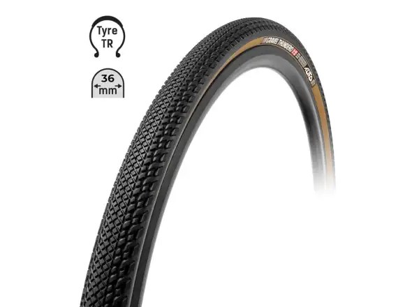Tufo Thundero TR 700x36C gravel opona kevlar czarna/beżowa