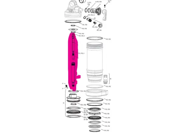 Rock Shox damper Shaft do amortyzatora RL/RT/XX 190/200X51