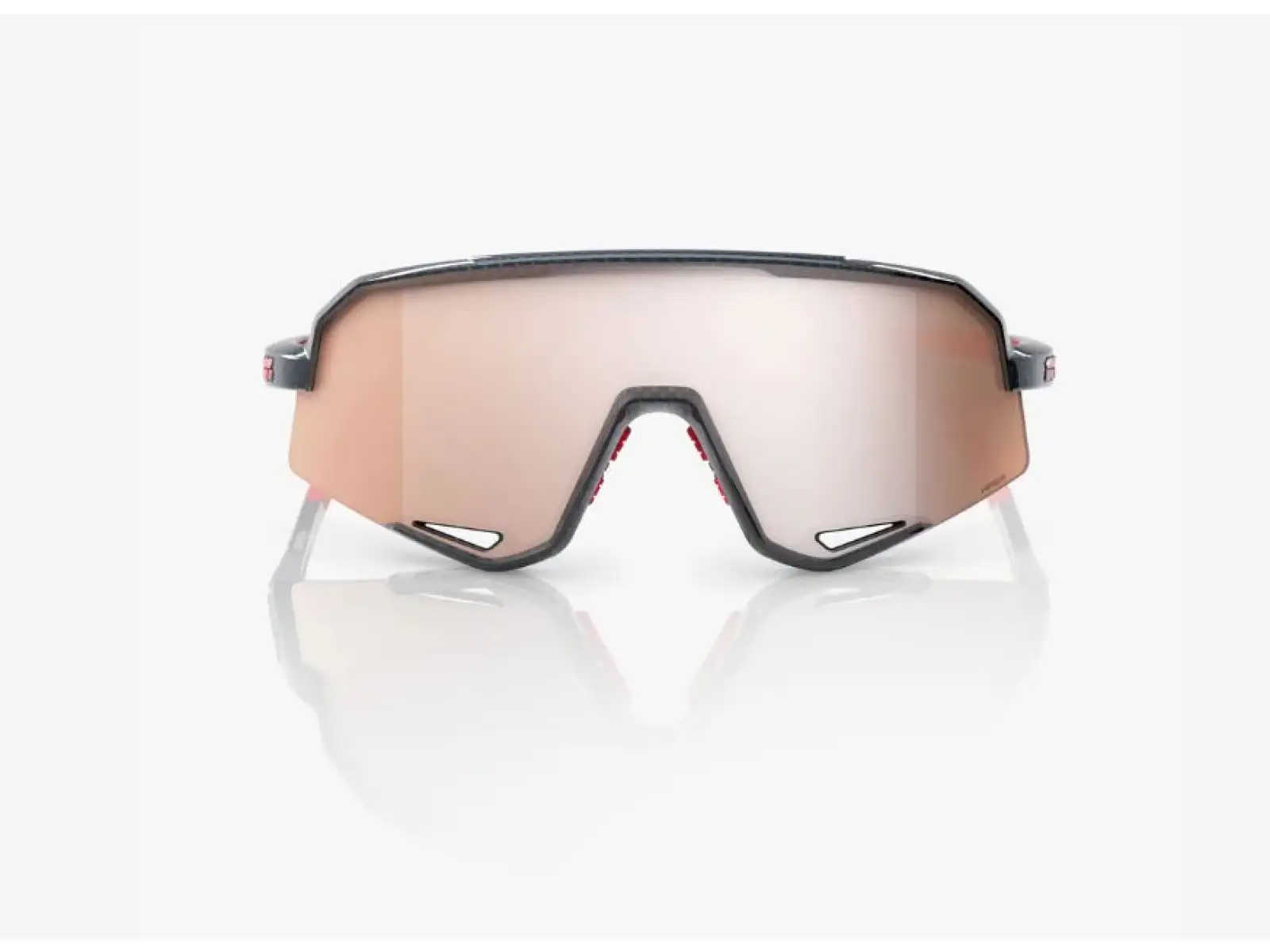 100% Slendale okulary Gloss Carbon Fiber/HiPER Crimson-Silver Lens
