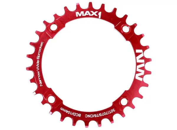 MAX1 Narrow Wide zębatka BCD104, 30z. czerwona