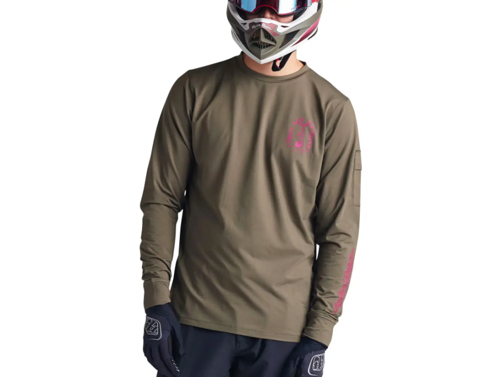 Troy Lee Designs Ruckus Ride Tee męska koszulka z długim rękawem Fangs Olive