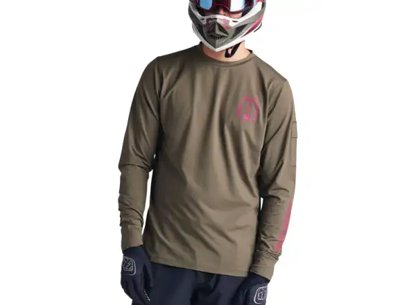 Troy Lee Designs Ruckus Ride Tee męska koszulka z długim rękawem Fangs Olive