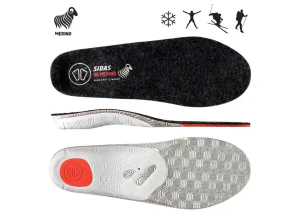 Sidas Winter 3D Merino wkładki do butów średnie sklepienie 1 para