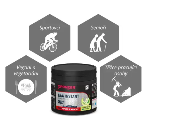 Sponser EAA Instant 300 g Aminokwasy w proszku Green Apple