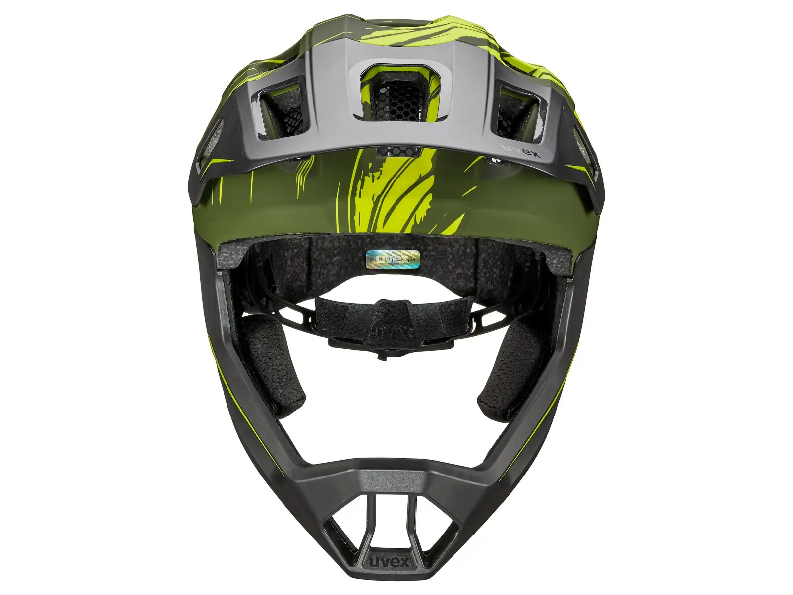 Uvex React JR kask MTB fullface Dark olive matt