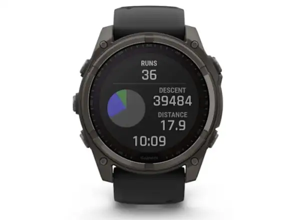 Garmin fenix 8 - 51 mm Solar Sapphire inteligentny zegarek Carbon DLC Titanium Black/Pebble Gray