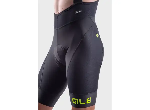 Alé R-EV1 Agonista Plus męskie spodenki z wkładką i szelkami black/fluo yellow